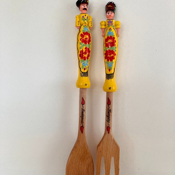 Kitsch Wooden Spoon and Fork - Budapest Characters - Never Been Used - Picture 9 of 9